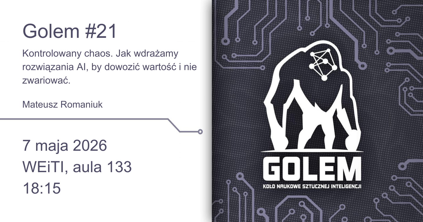Kontrolowany chaos. Jak wdrażamy rozwiązania AI, by dowozić wartość i nie zwariować. event photo